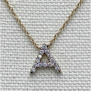 Initial Necklace 925 Sterling Silver Letter Necklace Vermeil Gold Plated Vintage